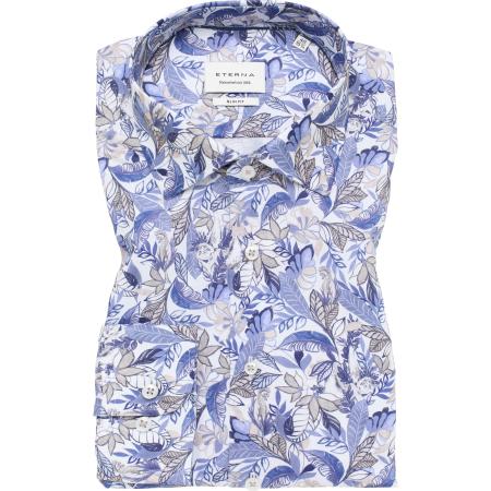 ETERNA Overhemd blauw, Bedrukt