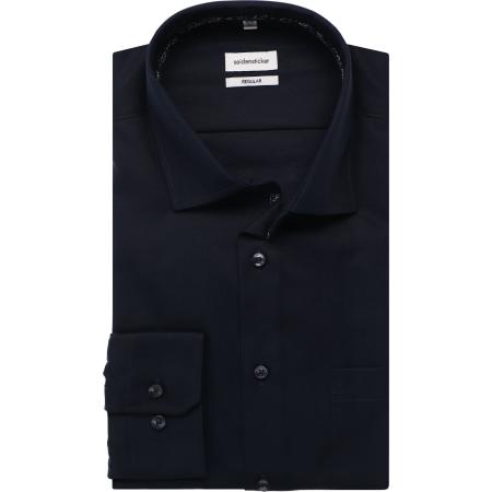 Seidensticker Overhemd donkerblauw, Effen