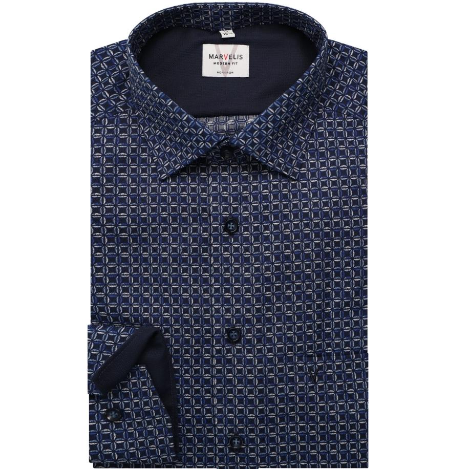 Marvelis Overhemd marine, Motief Blauw