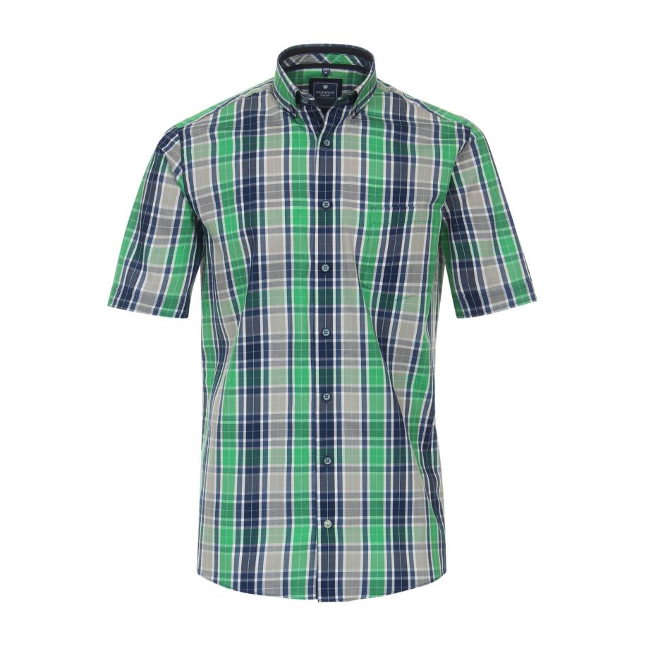 Redmond Casual Overhemd Korte mouw groen Groen