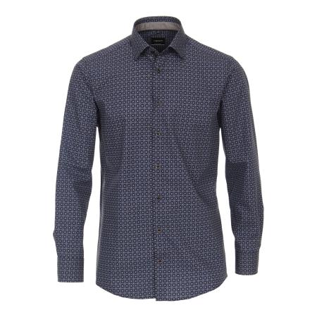 Venti Overhemd blauw, Bedrukt