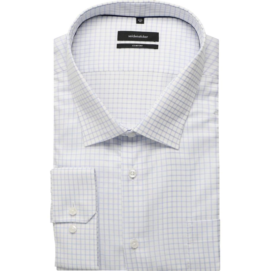 Seidensticker Overhemd blauw, Ruit Blauw