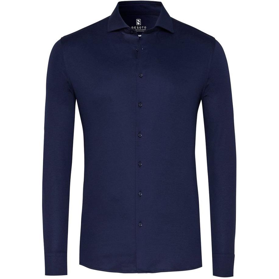 Desoto Essential Overhemd Hai Jersey Navy Blauw