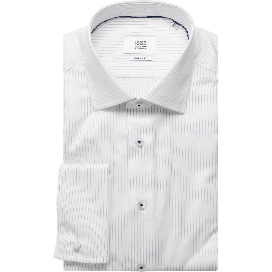 ETERNA 1863 Overhemd blauw, Gestreept Blauw
