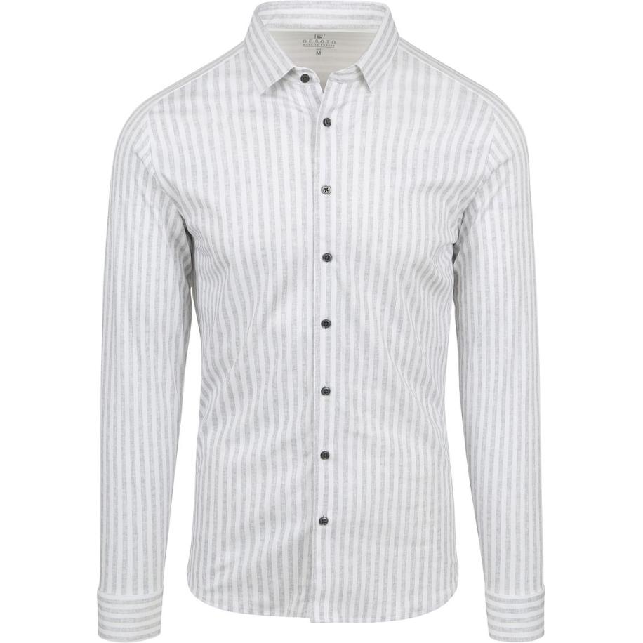 Desoto Overhemd Optics Strepen Grijs Grijs