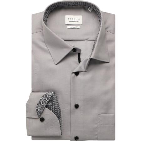 ETERNA Overhemd grijs, Gestructureerd