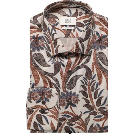 ETERNA 1863 Overhemd beige, Bedrukt