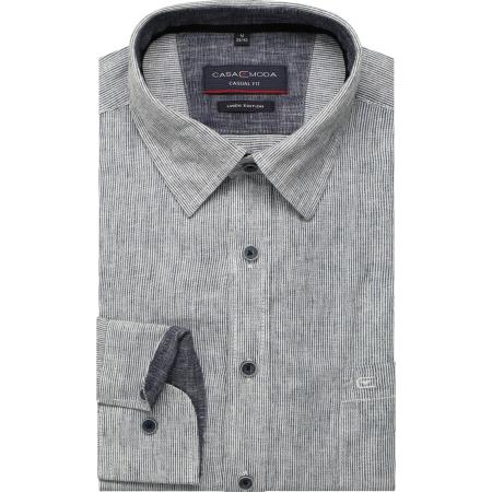 Casa Moda Linnen Overhemd blauw, Gestreept
