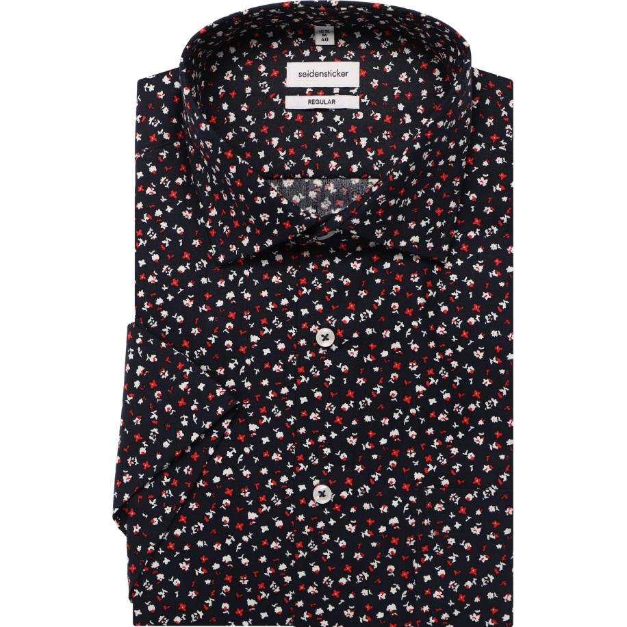 Seidensticker Overhemd Korte mouw donkerblauw Blauw