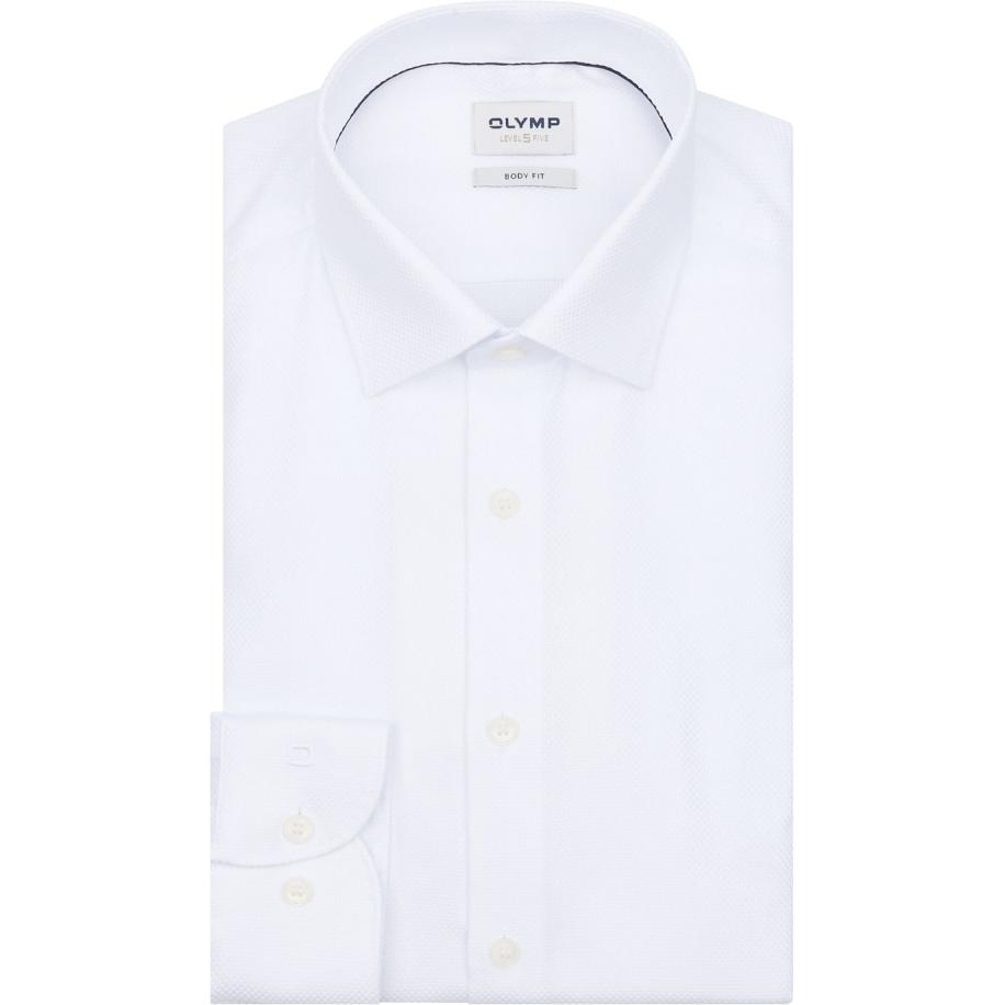 OLYMP Level 5 Dobby Overhemd Wit Wit