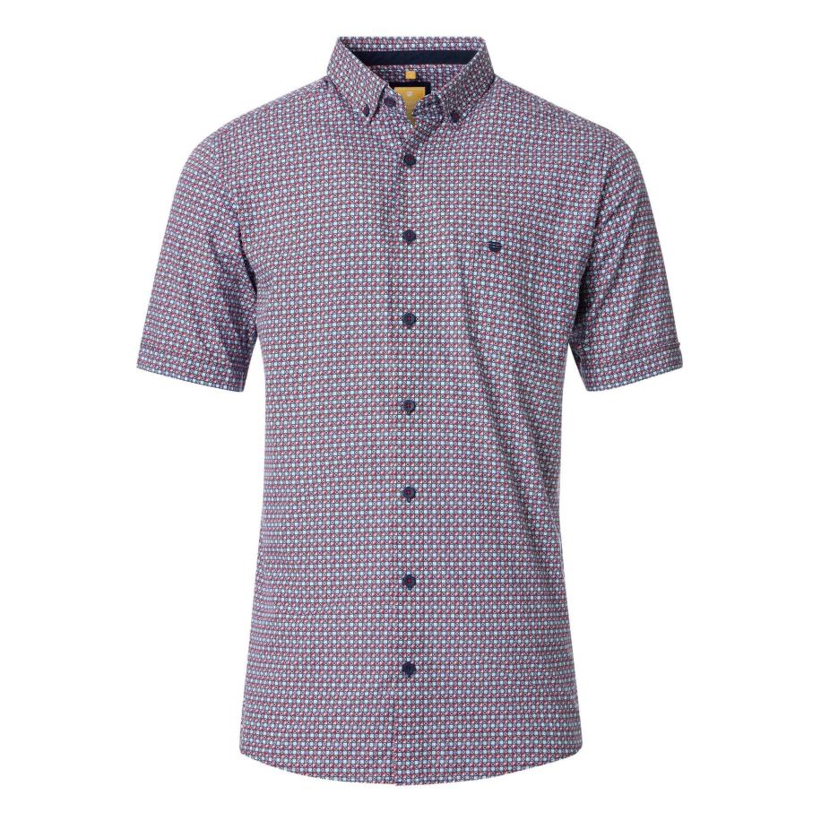 Redmond Casual Overhemd Korte mouw rood Rood