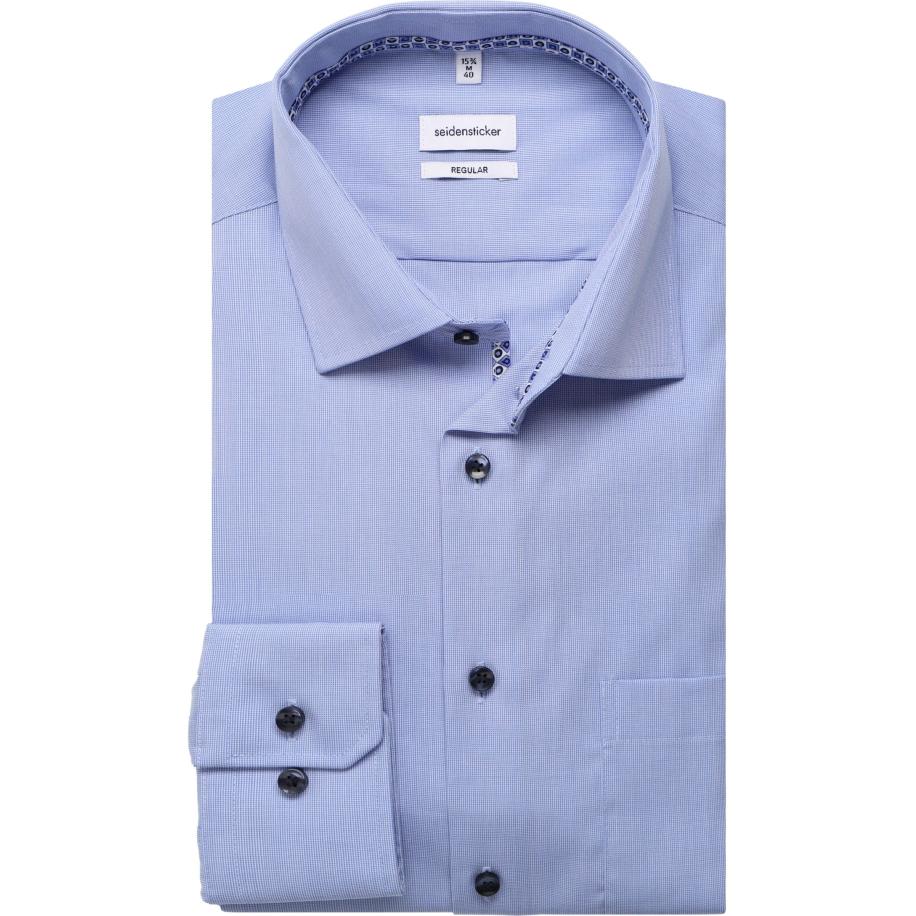 Seidensticker Overhemd lichtblauw, Effen Blauw