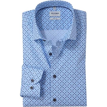 OLYMP Level Five Overhemd blauw, Bedrukt