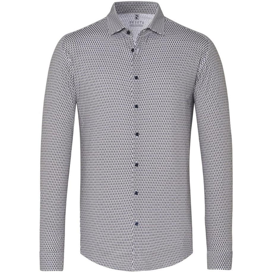 Desoto Overhemd Kubus Navy Blauw
