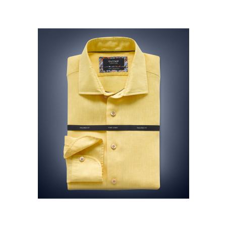 OLYMP SIGNATURE Linnen Overhemd geel, Effen