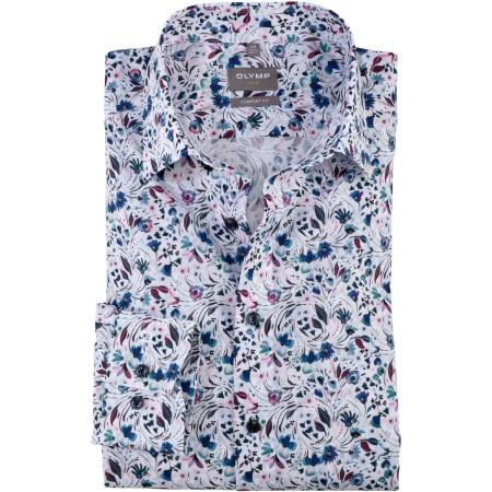 OLYMP Luxor Overhemd rozenhout, Bedrukt