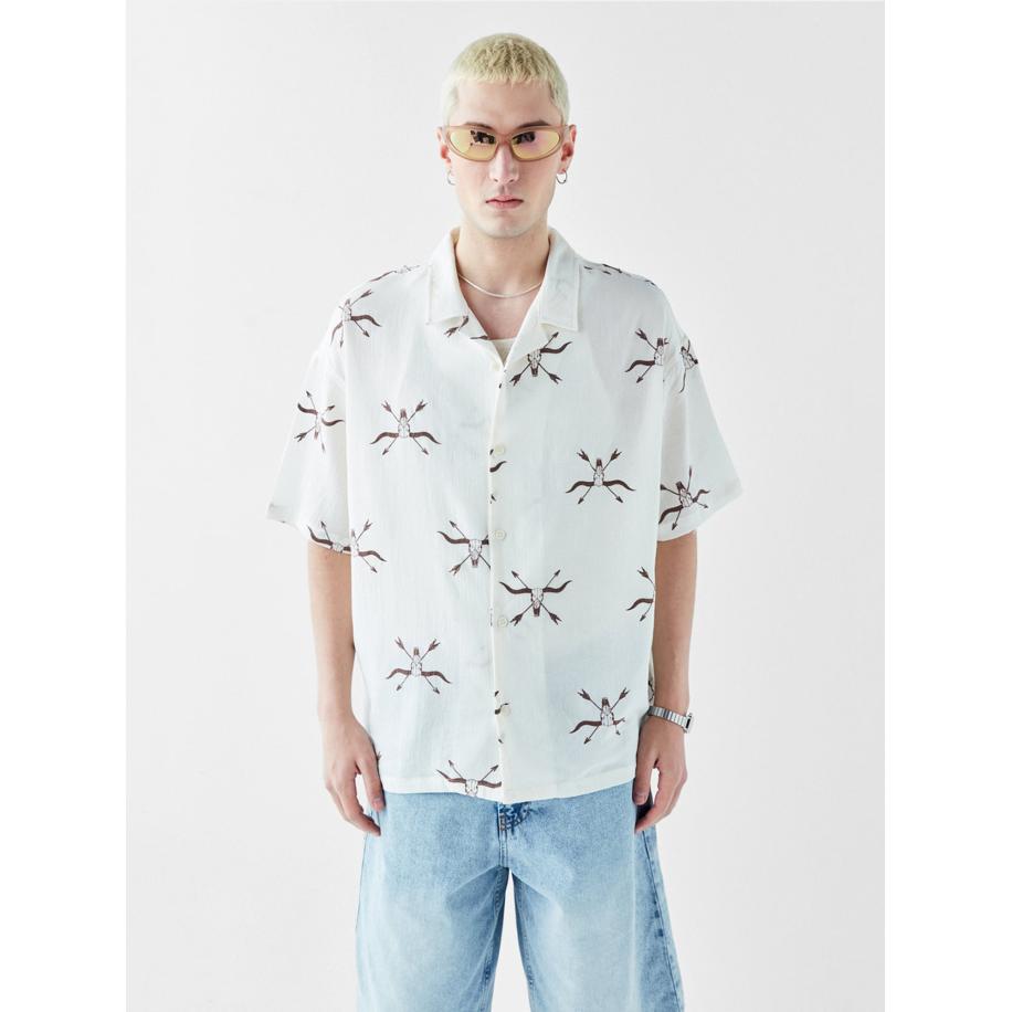 VAMOS CLO VAMOS CLO Overhemd bruin / offwhite -