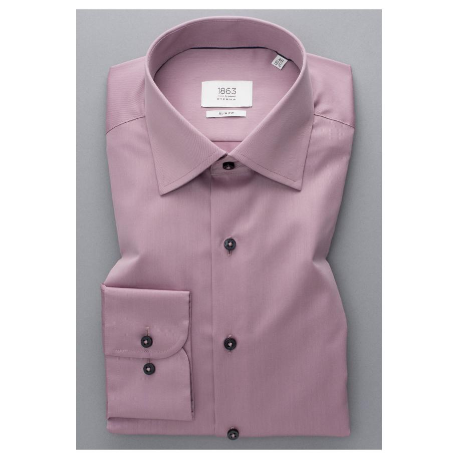 ETERNA 1863 Overhemd beige-bruin, Effen Bruin