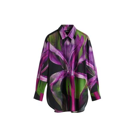 Desigual Desigual Blouse grasgroen / lila / donkerroze / zwart
