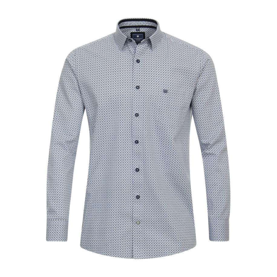 Redmond Casual Overhemd blauw, Bedrukt Blauw