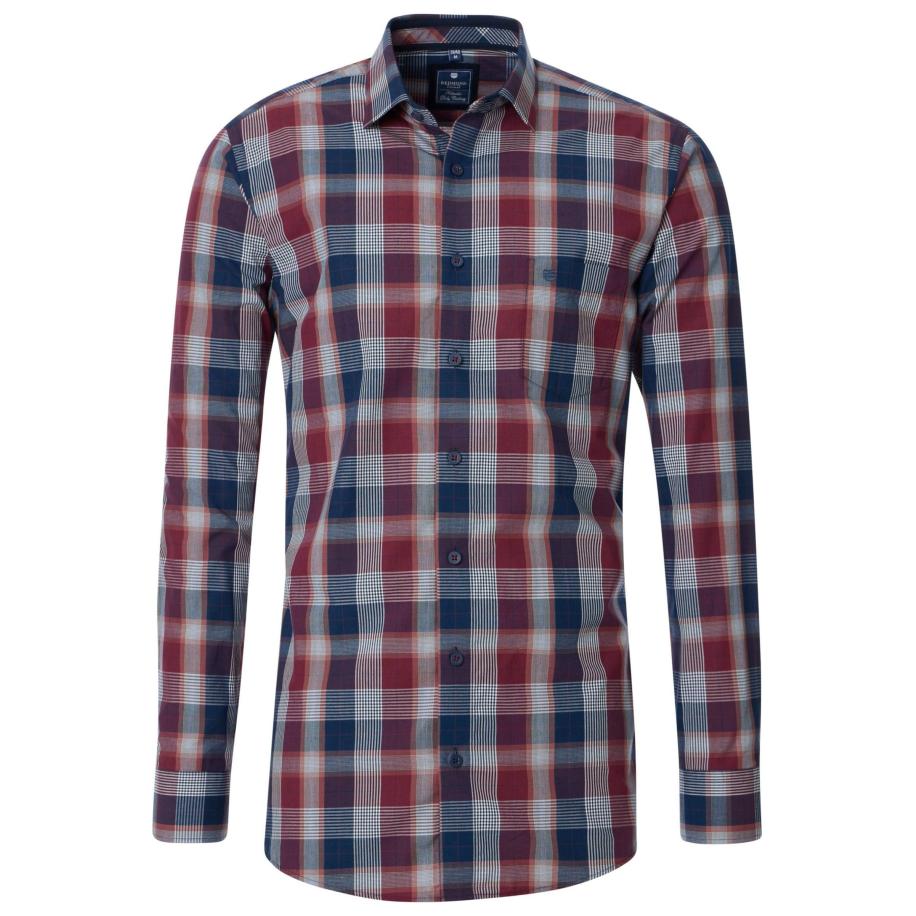 Redmond Casual Overhemd rood, Ruit Rood