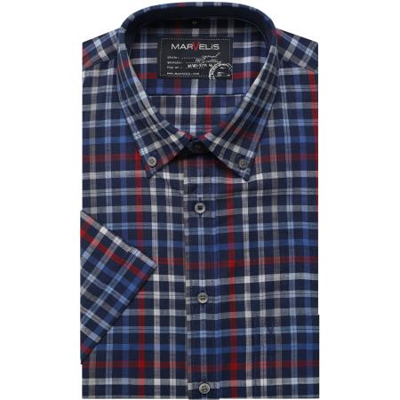 Marvelis Casual Overhemd Korte mouw rood