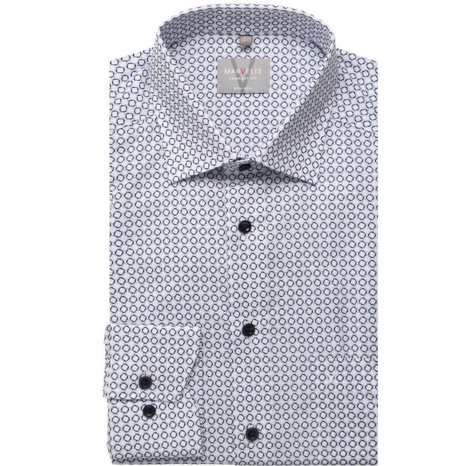 Marvelis Overhemd blauw, Bedrukt Blauw