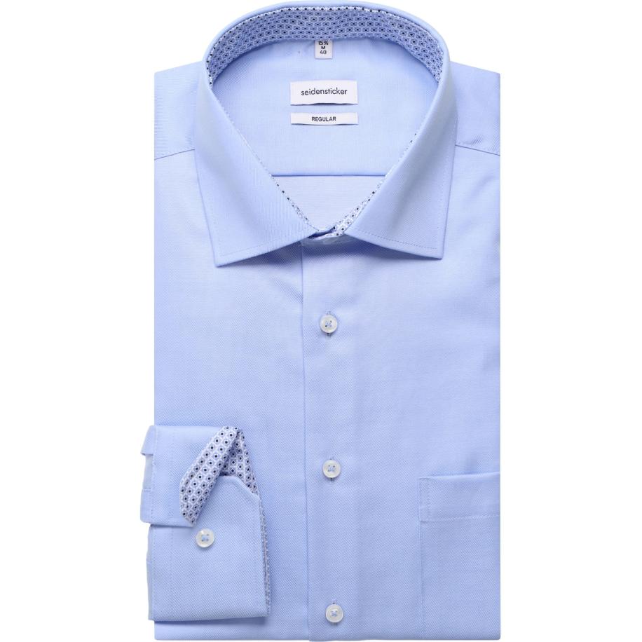 Seidensticker Overhemd lichtblauw, Effen Blauw