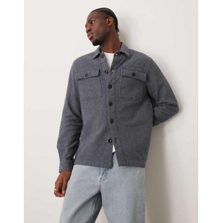 New Look - Overshirt met pied-de-poule ruitjes in middengrijs