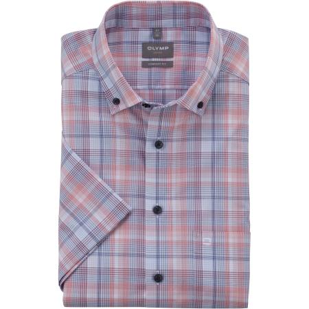 OLYMP Luxor Overhemd Korte mouw koraal