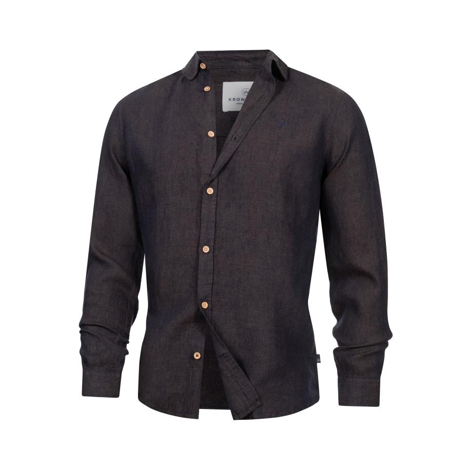 Kronstadt Kronstadt Overhemd Ayers chocoladebruin -