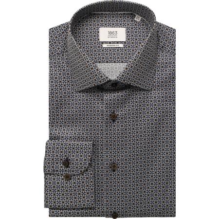 ETERNA 1863 Overhemd marine, Bedrukt