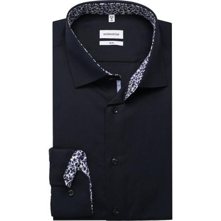 Seidensticker Overhemd donkerblauw, Effen