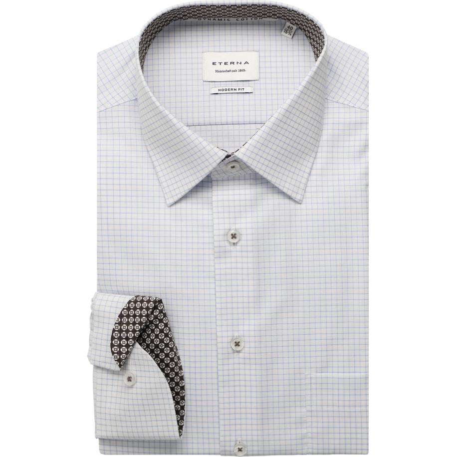 ETERNA Overhemd hemelsblauw, Ruit Blauw