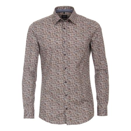 Venti Overhemd bruin, Bedrukt