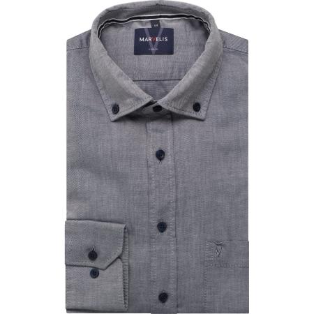 Marvelis Casual Overhemd marine, Effen