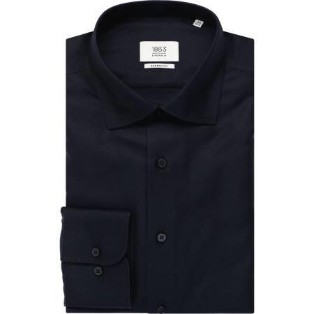 ETERNA 1863 Overhemd marine, Gestructureerd