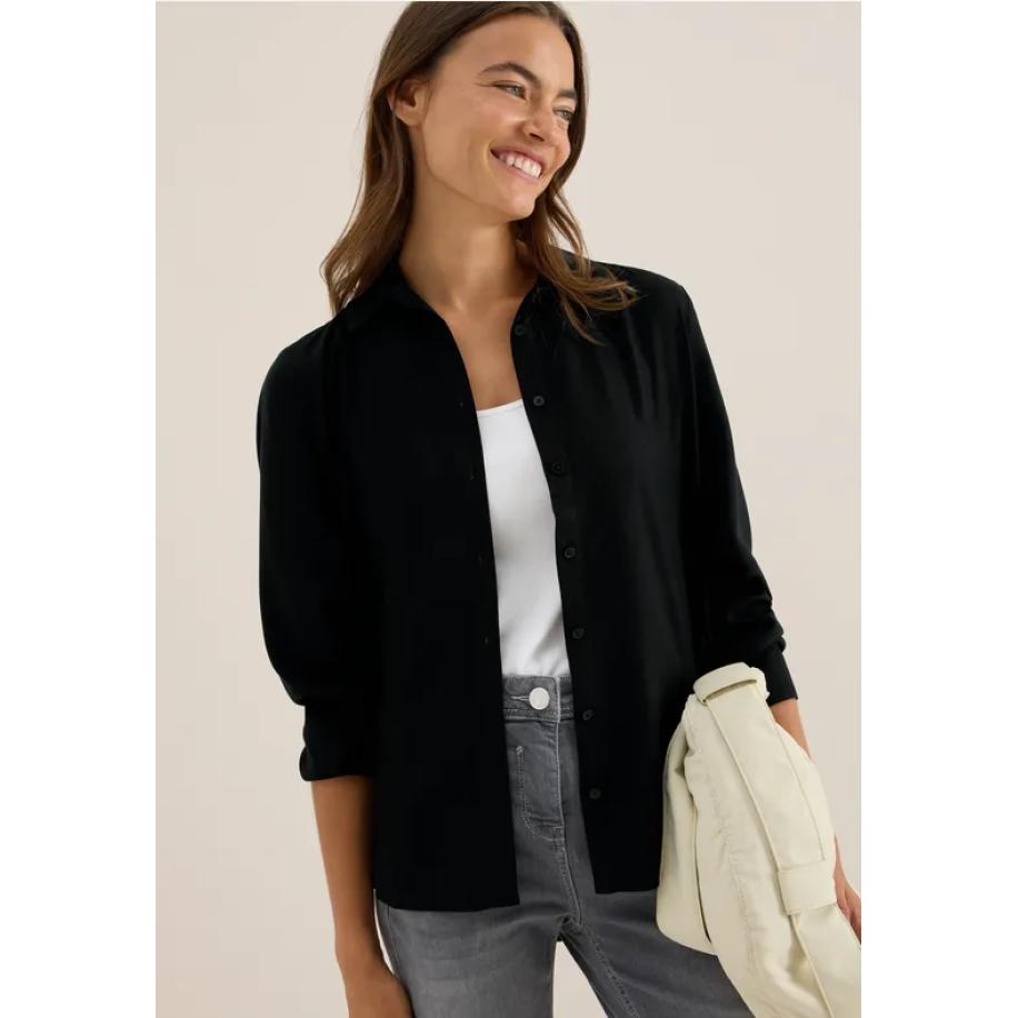 CECIL Overhemdblouse in effen kleur Zwart