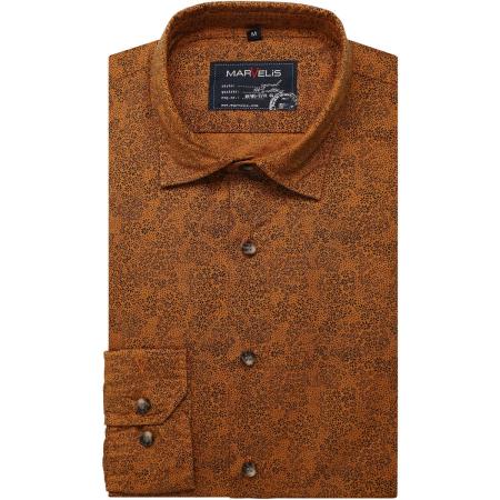 Marvelis Casual Overhemd geel, Bedrukt