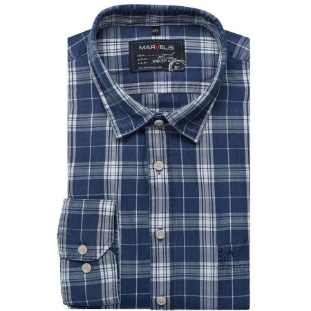 Marvelis Casual Overhemd indigo, Ruit