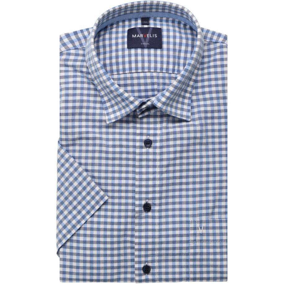 Marvelis Casual Overhemd Korte mouw blauw Blauw