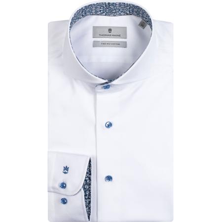 Thomas Maine Overhemd wit, Effen