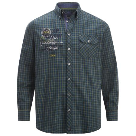 jan vanderstorm Jan Vanderstorm Overhemd Pertavin navy / donkerblauw / geel / wit