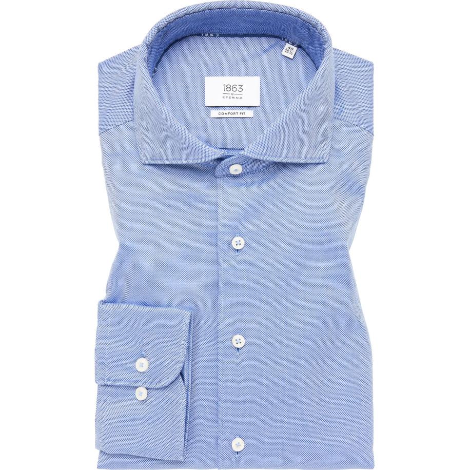 ETERNA 1863 Overhemd blauw, Effen Blauw