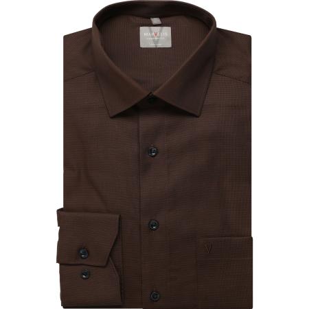 Marvelis Overhemd bruin, Faux-uni