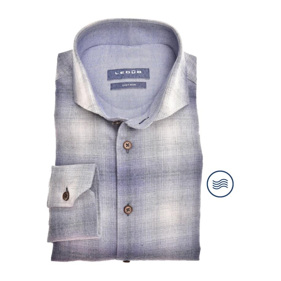 Ledȗb Overhemd donkerblauw, Ruit Blauw