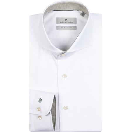 Thomas Maine Overhemd wit, Effen