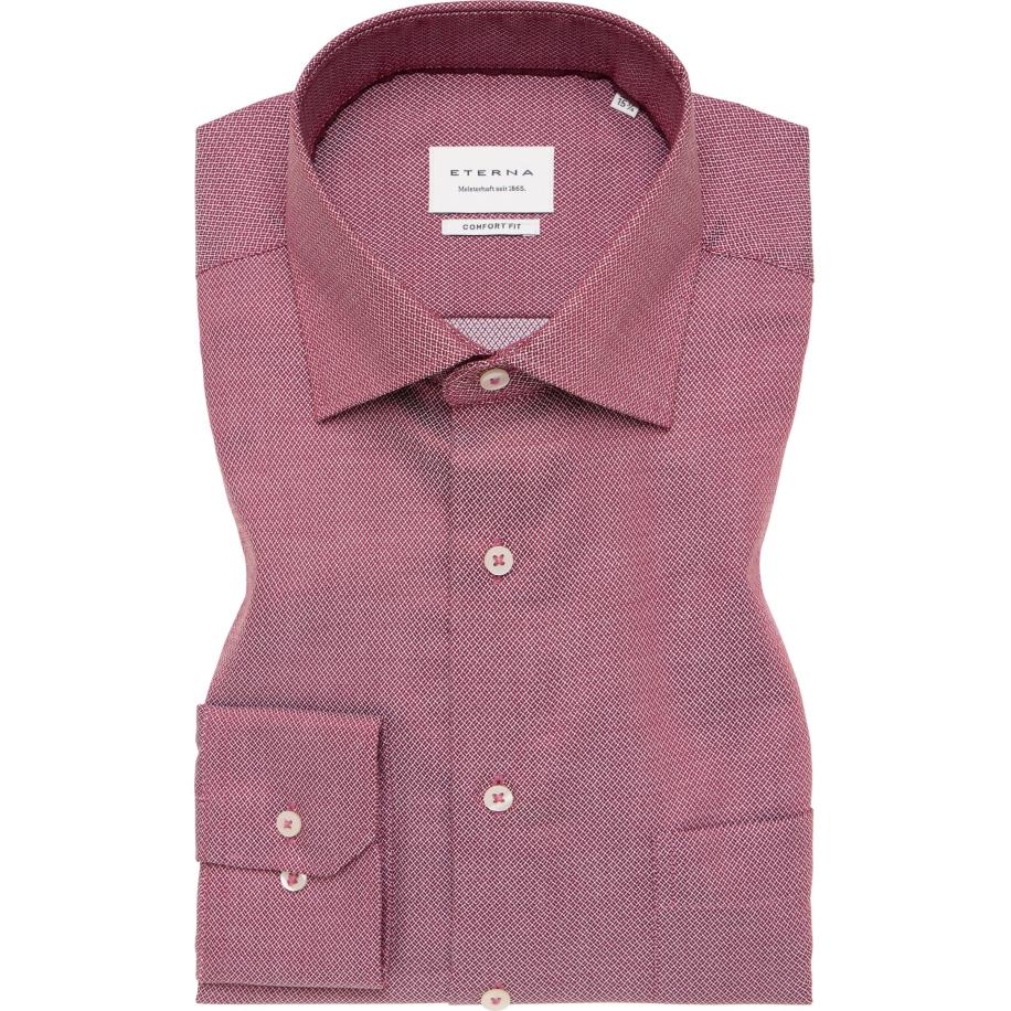 ETERNA Overhemd chianti, Gestructureerd Rood