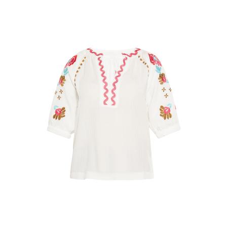 Gaya Gaya Blouse Festival lichtblauw / rood / wit