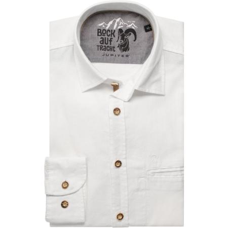 Jupiter Traditioneel overhemd wit, Effen
